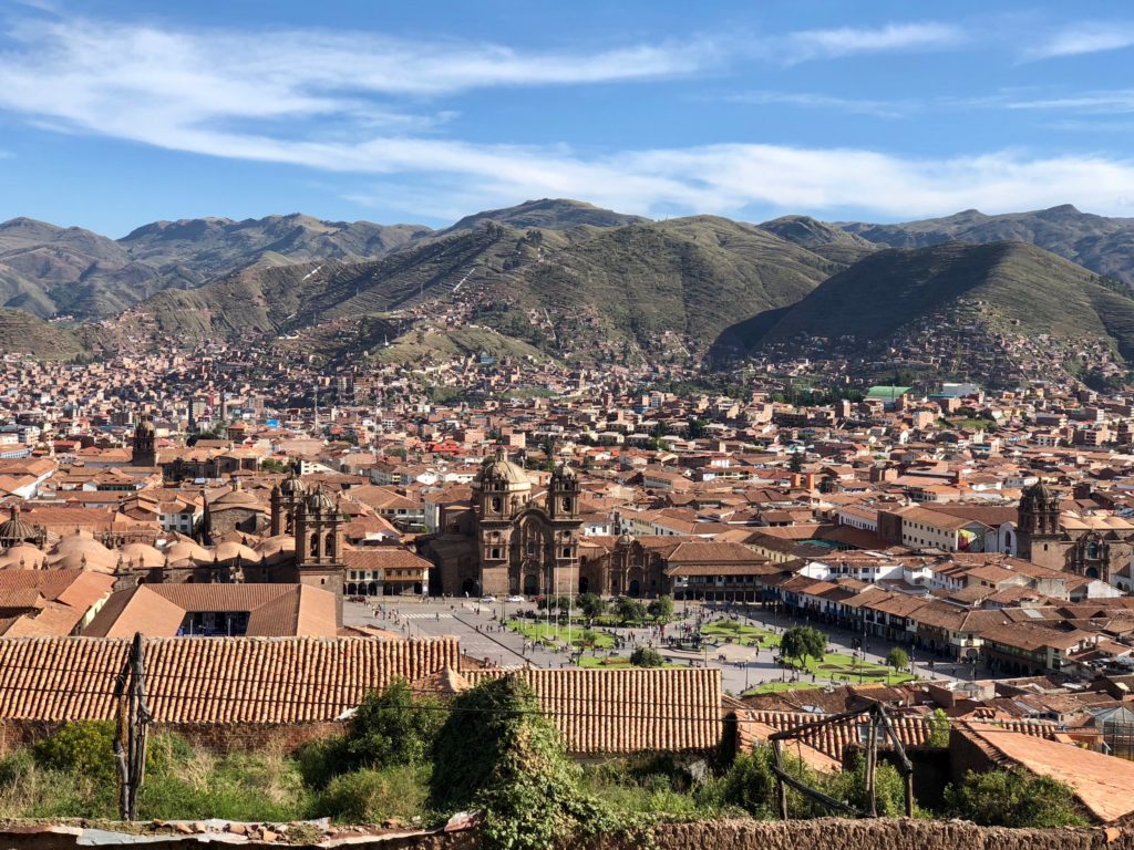 Distant shot of Cusco, Peru